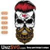 Kansas City Chiefs Badass Beard Skull SVG