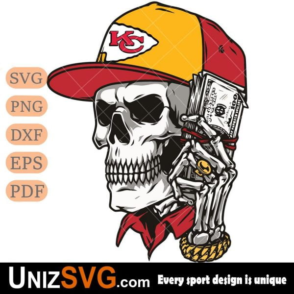 Kansas City Chiefs Badass Man Skull SVG