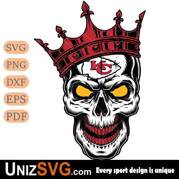 Kansas City Chiefs Badass king Skull SVG