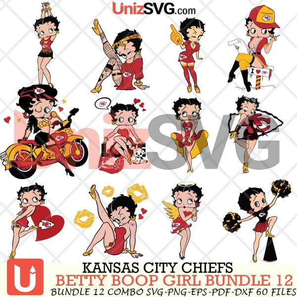 Kansas City Chiefs Betty Boop Girl Bundle SVG