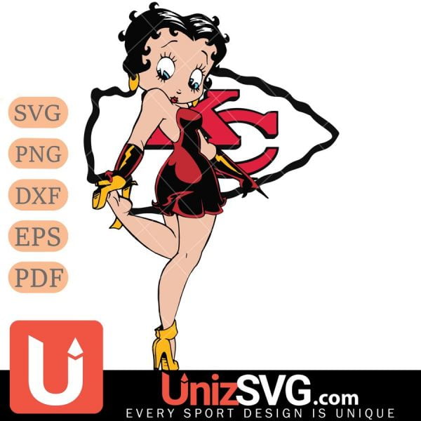 Kansas City Chiefs Betty Boop Girl SVG PNG 6