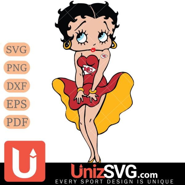 Kansas City Chiefs Betty Boop Girl SVG PNG 7