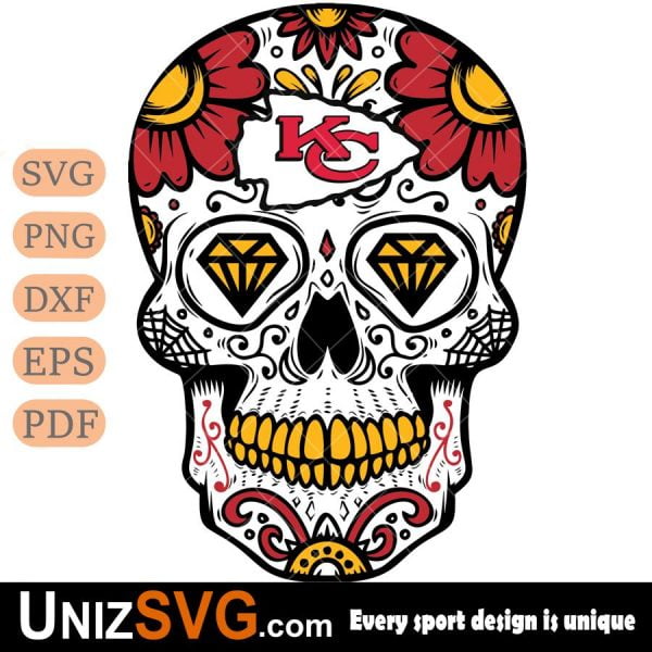 Kansas City Chiefs Mexico Skull SVG 2
