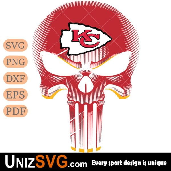 Kansas City Chiefs Punisher Skull SVG