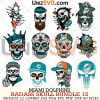 Miami Dolphins Badass Skull Bundle SVG