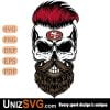 San Francisco 49ers Badass Beard Skull SVG