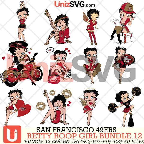 San Francisco 49ers Badass Betty Boop Girl Bundle SVG