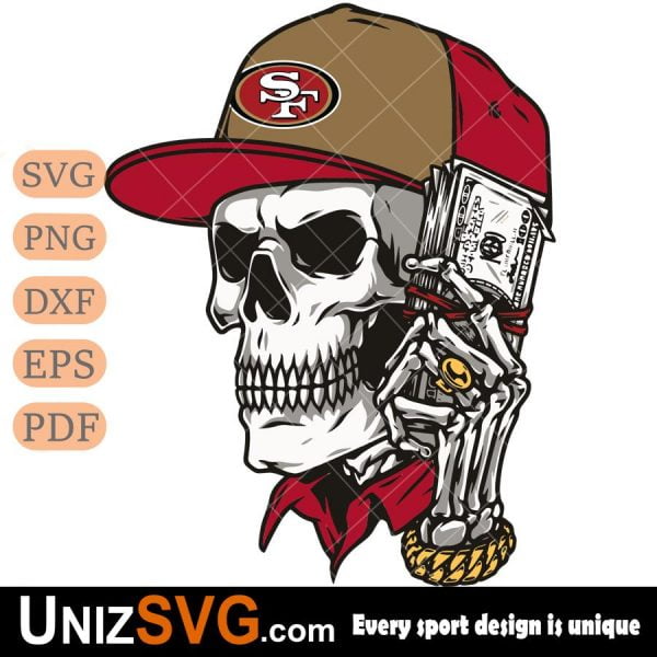 San Francisco 49ers Badass Man Skull SVG