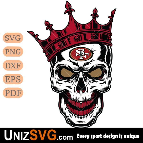 San Francisco 49ers Badass king Skull SVG