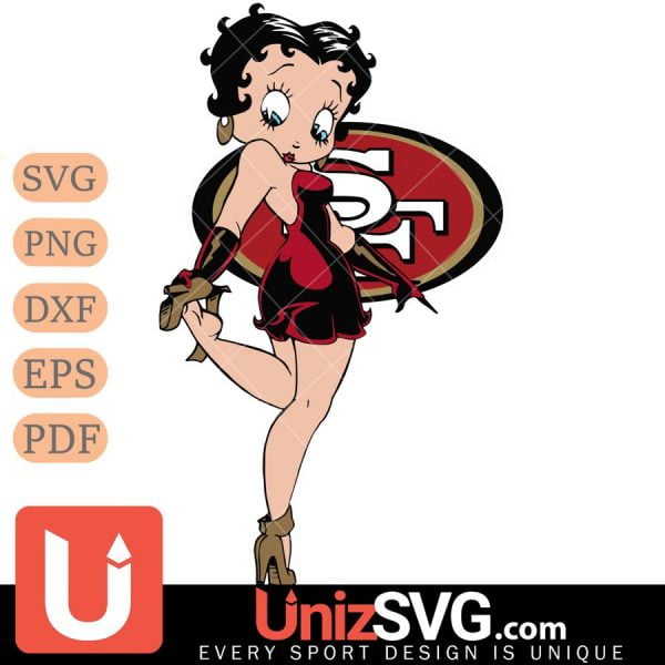 San Francisco 49ers Betty Boop Girl SVG PNG 6