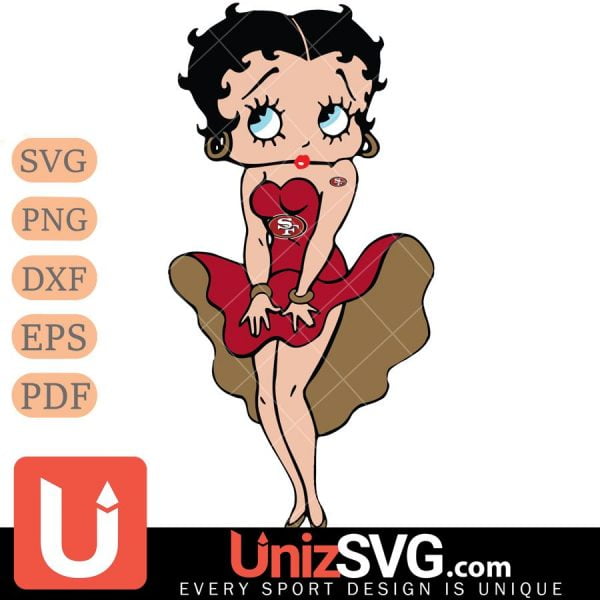 San Francisco 49ers Betty Boop Girl SVG PNG 7