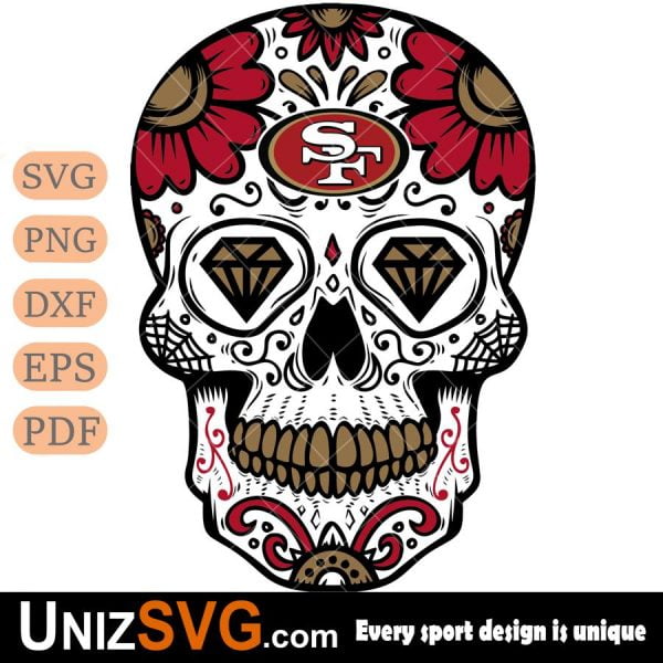 San Francisco 49ers Mexico Skull SVG 2