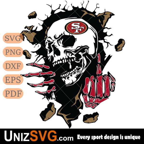 San Francisco 49ers Savage Skull SVG