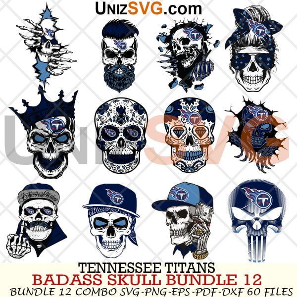 Tennessee Titans Badass Skull Bundle SVG