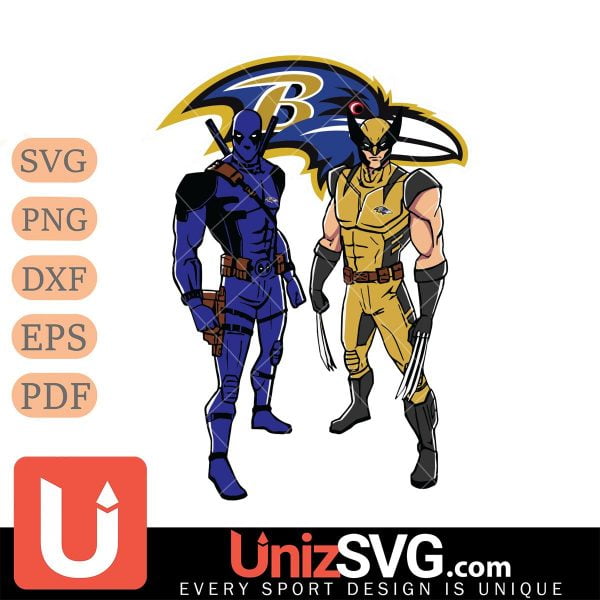 Baltimore Ravens Badass Deadpool And Wolverine