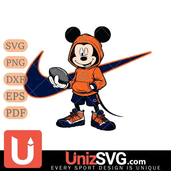 Chicago Bears Mickey Wearing Hoodie Sport