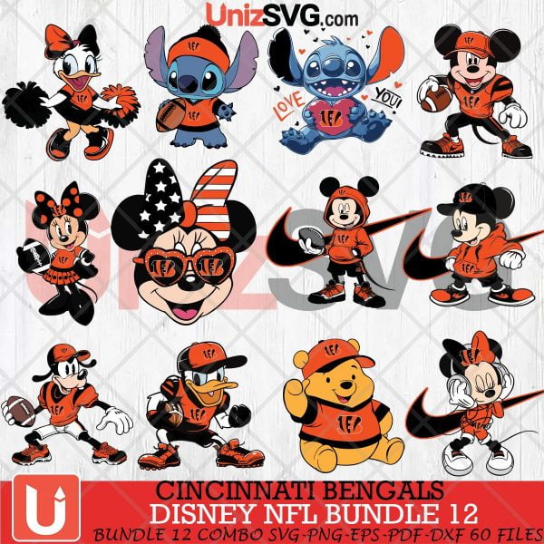 Cincinnati Bengals Disney Bundle SVG