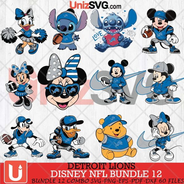 Detroit Lions Disney Bundle SVG