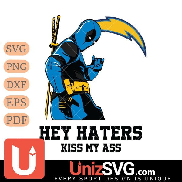 Los Angeles Chargers Deadpool Hey Haters Kiss My Ass