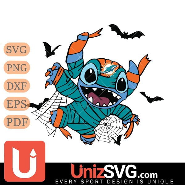 Miami Dolphins Stitch Mummy Halloween