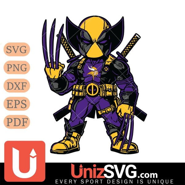 Minnesota Vikings Cute Deadpool And Wolverine