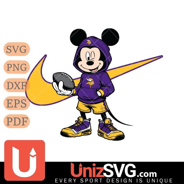 Minnesota Vikings Mickey Wearing Hoodie Sport