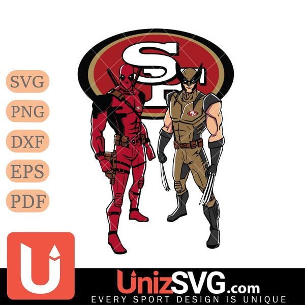 San Francisco 49ers Badass Deadpool And Wolverine