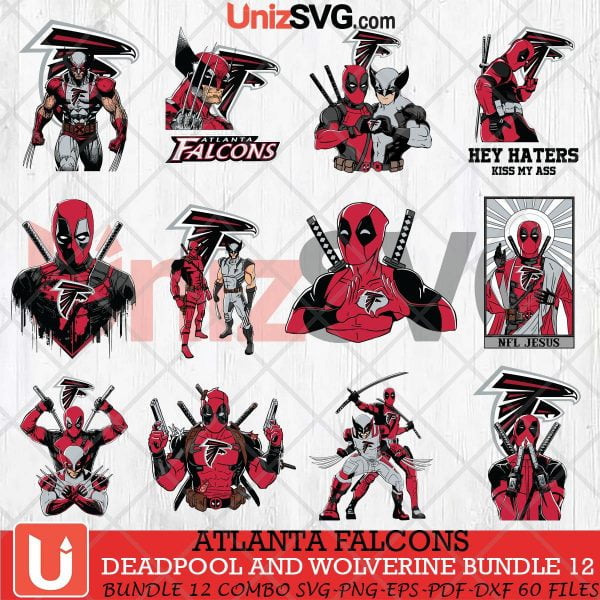 Atlanta Falcons Deadpool And Wolverine SVG