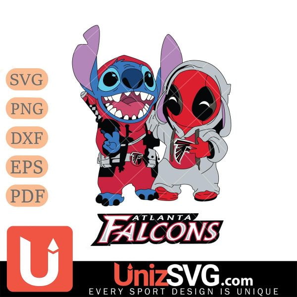 Atlanta Falcons Stitch And Deadpool Cute