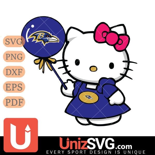 Baltimore Ravens Cute Hello Kitty 2