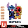 Baltimore Ravens Stitch And Deadpool Cute