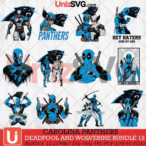 Carolina Panthers Deadpool And Wolverine SVG