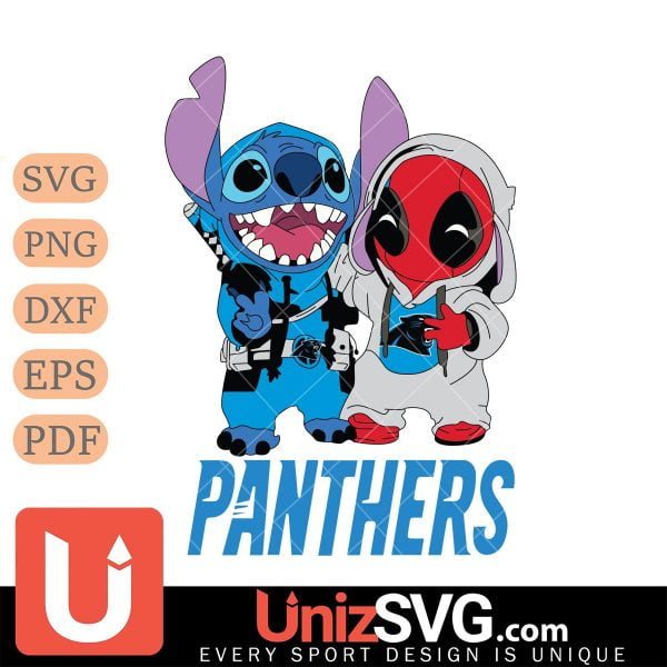 Carolina Panthers Stitch And Deadpool Cute