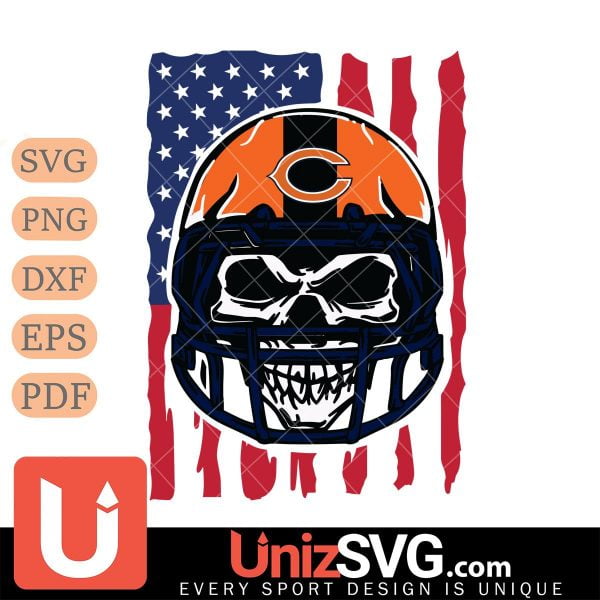 Chicago Bears American Skull Helmet