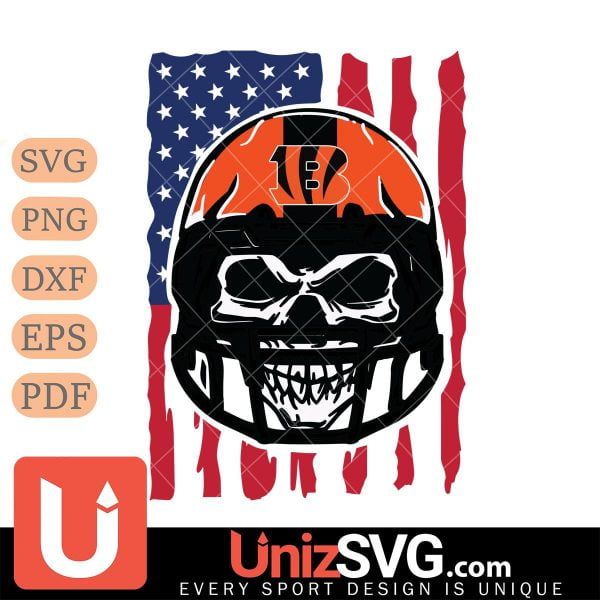 Cincinnati Bengals American Skull Helmet