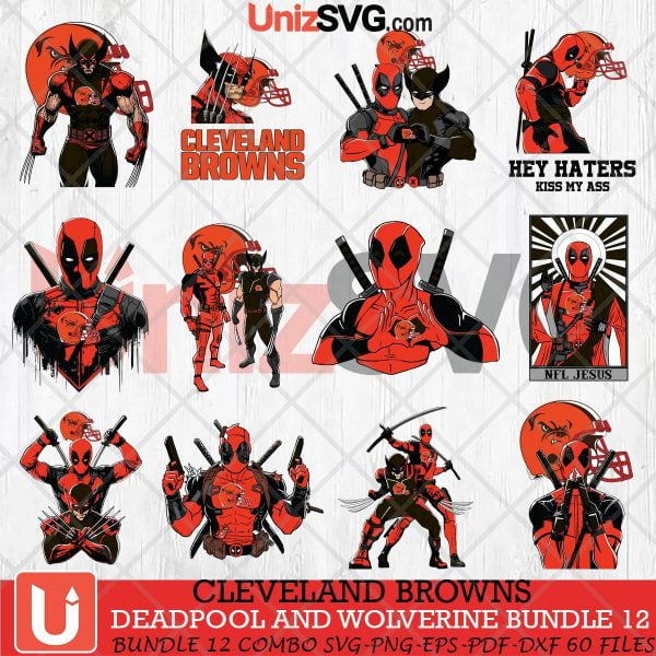 Cleveland Browns Deadpool And Wolverine SVG