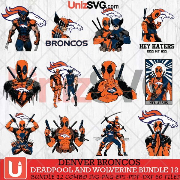 Denver Broncos Deadpool And Wolverine SVG