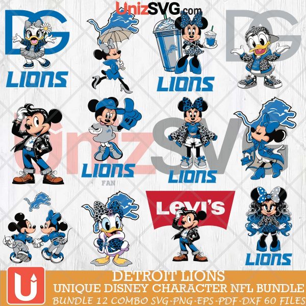 Detroit Lions Disney Characters NFL Bundle 12