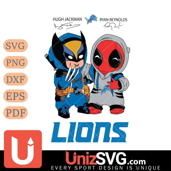 Detroit Lions Deadpool X Wolverine Funny