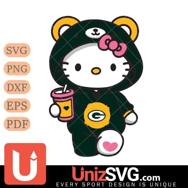 Green Bay Packers Cute Hello Kitty