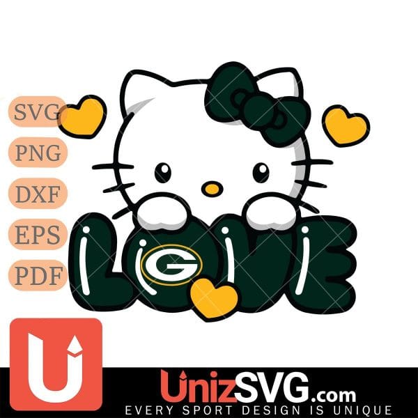 Green Bay Packers Hello Kitty Love