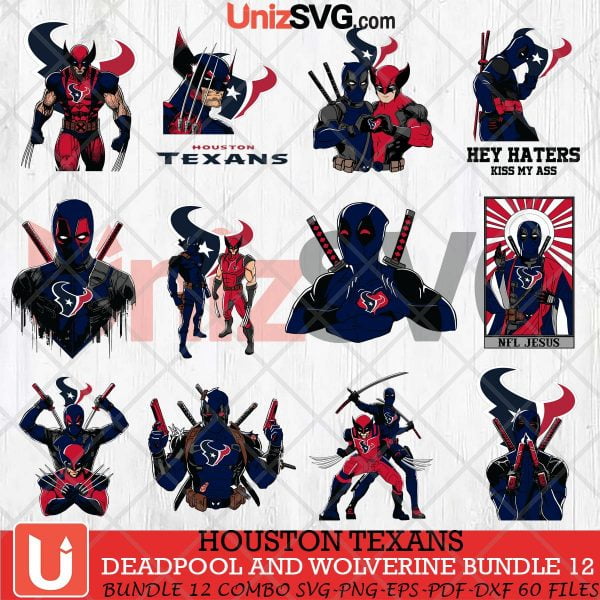 Houston Texans Deadpool And Wolverine SVG