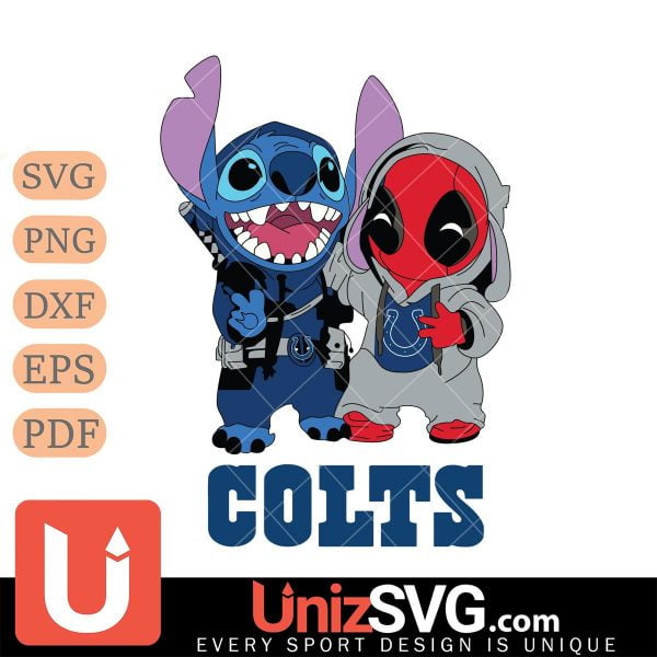 Indianapolis Colts Stitch And Deadpool Cute