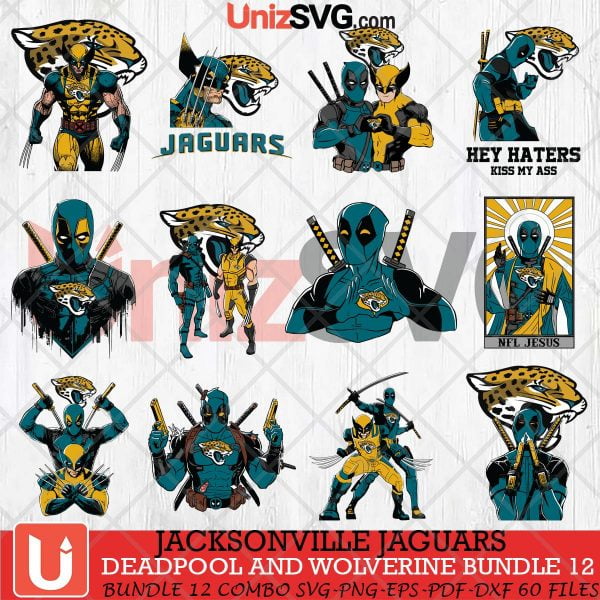 Jacksonville Jaguars Deadpool And Wolverine SVG