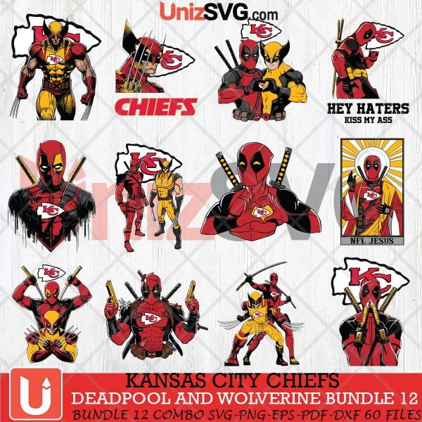 Kansas City Chiefs Deadpool And Wolverine SVG