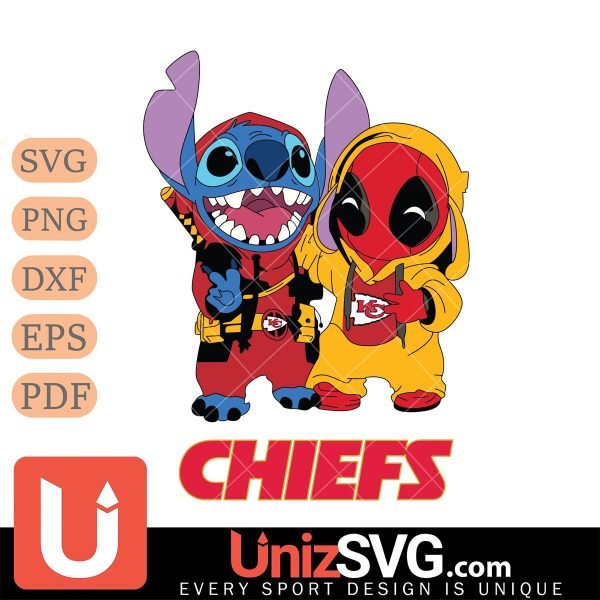 Kansas City Chiefs Stitch And Deadpool Cute