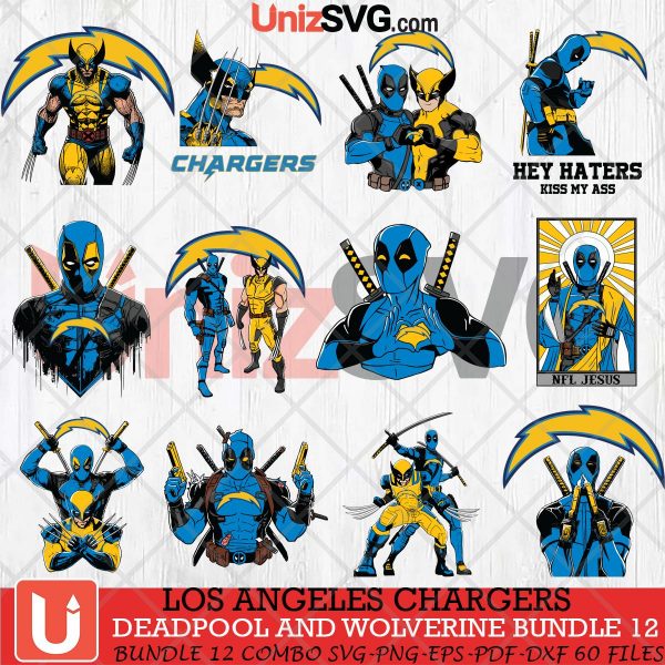 Los Angeles Chargers Deadpool And Wolverine SVG