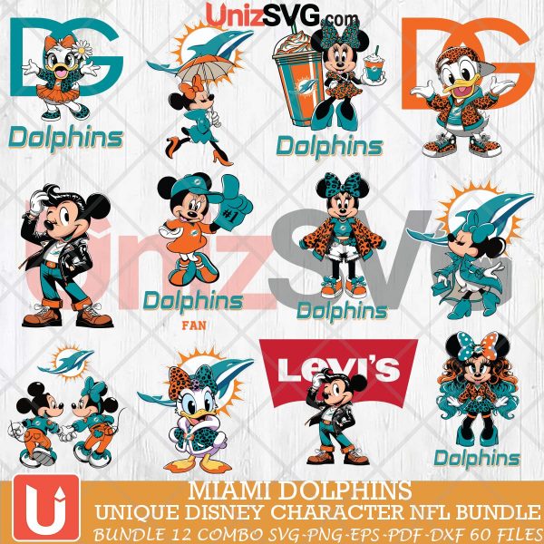 Miami Dolphins Disney Characters NFL Bundle 12