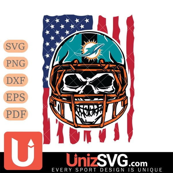 Miami Dolphins American Skull Helmet