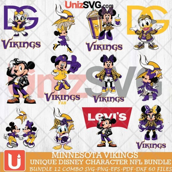 Minnesota Vikings Disney Characters NFL Bundle 12